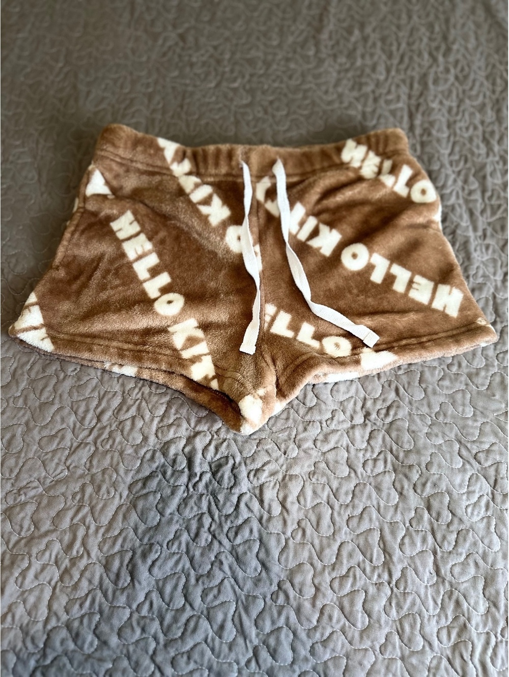 Hello Kitty Brown Plush Lounge Shorts XS